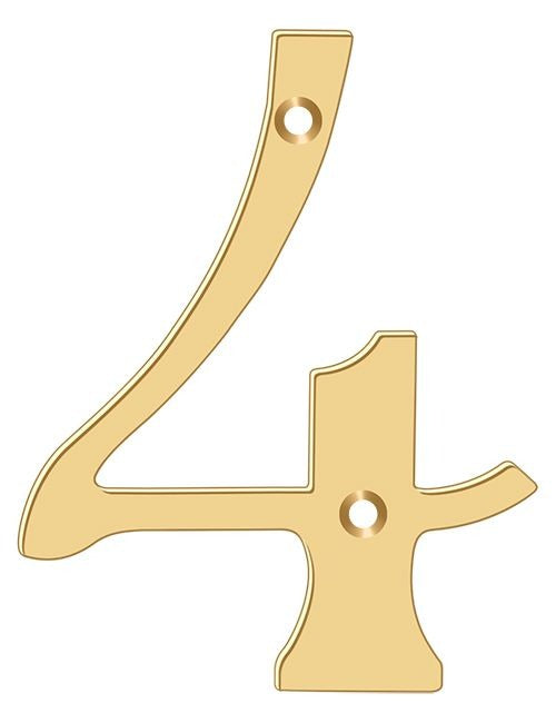 DELTANA Deltana RN4-4 4 Inch Solid Brass House Number