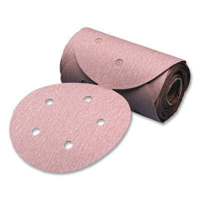 Carborundum 5539515298 Premier Red Aluminum Oxide Dri-Lube Paper Discs 6 in Dia P400 Grit Vacuum