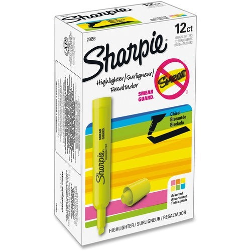 SHARPIE Newell Brands SAN25053 Chisel Tip Highlighter Set 12