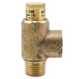 Watts Regulator LF530C-12 Relief Valve Calibrated Pressure 1/2 Inch MNPT x FNPT Lead Free Bronze 50-175PSI