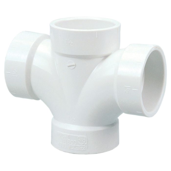 LESSO Lesso LP428-015 Pvc Dwv Double Sanitary Tee 1-1/2 in