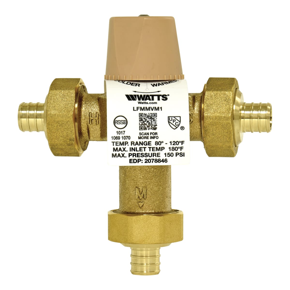 Watts 0559117 Series LFMMV 3/4 in. PEX Thermostat Mixing Valve