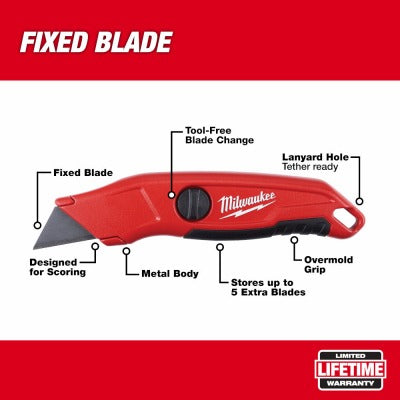 MILWAUKEE Milwaukee 48-22-1513 Fixed Blade Utility Knife 6 Pack