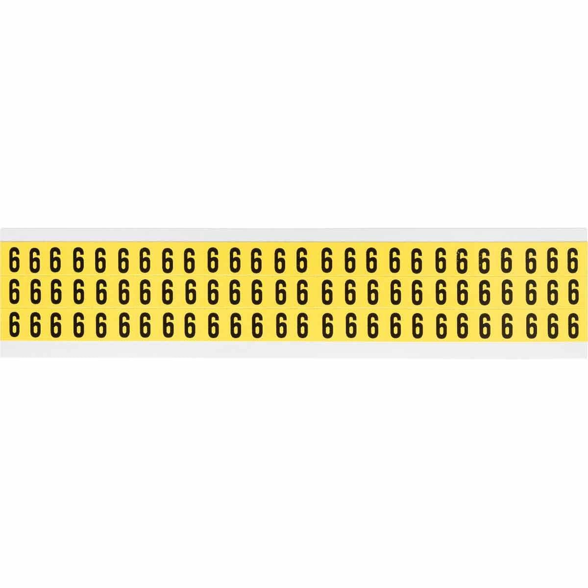 BRADY Brady 3410-6 Repositionable Vinyl 0.375 in Number 6 Card of 78 Labels