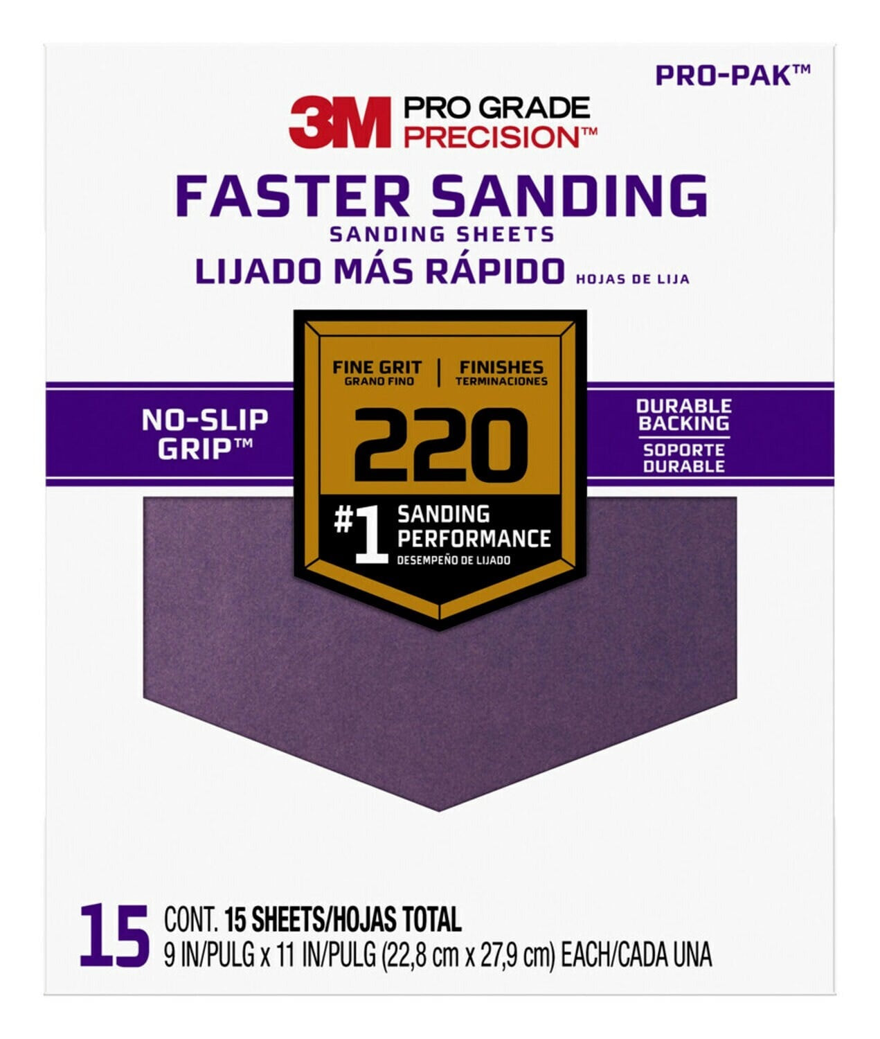 3M 3M 7100227527 Pro Grade Precision Faster Sanding Sheets 9 in x 11 in (15/Pack)