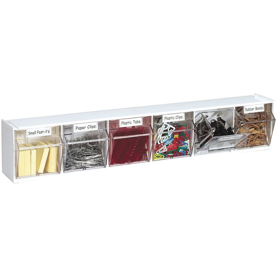 DEFLECTO Deflecto DEF20603OP Tilt Bin Interlocking Multi-Bin Storage Organizer (6-Bin)