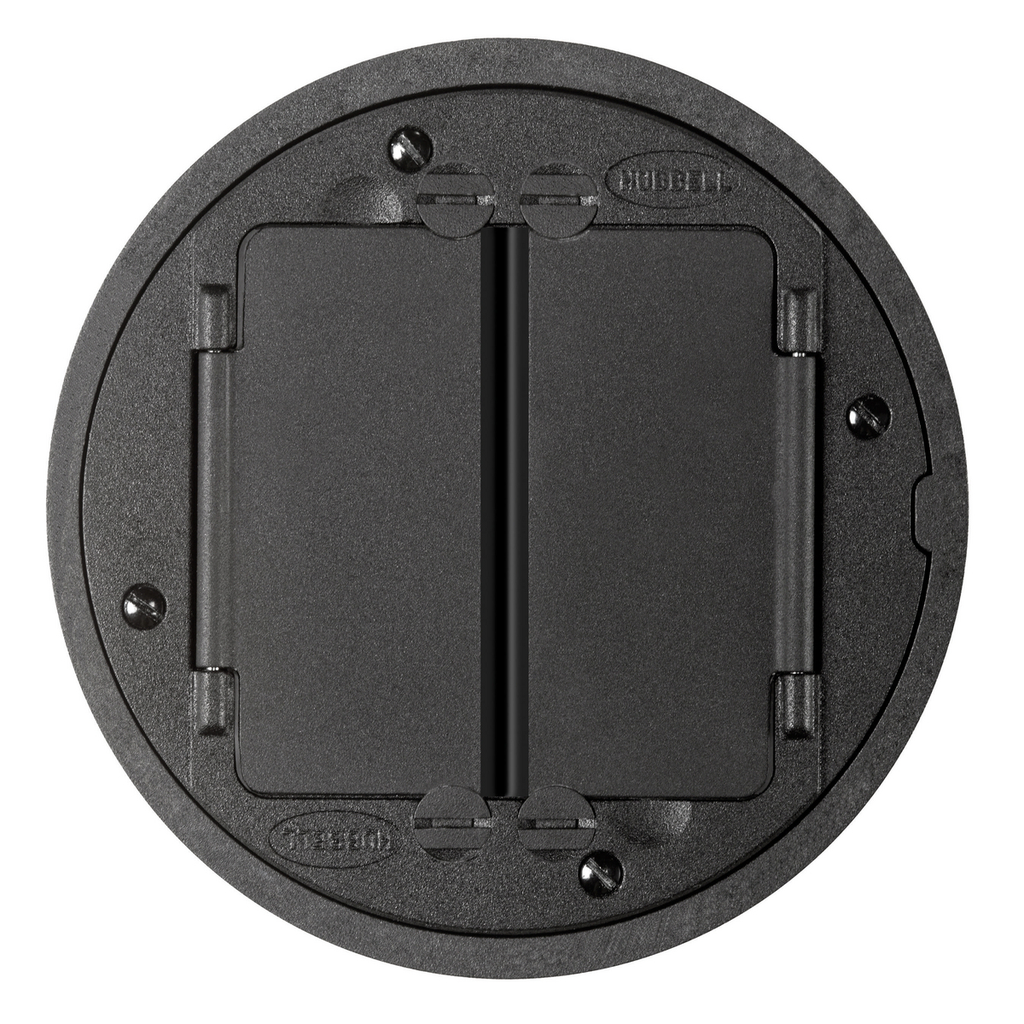 Hubbell Wiring Device-Kellems S1TFCBL SystemOne Black Finish Universal Cover for Tile Assembly