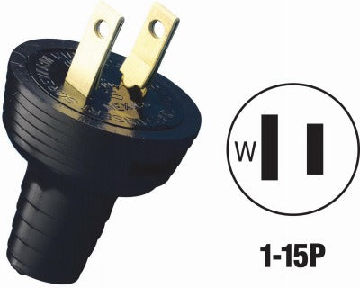 LEVITON Leviton 010-48642-02E Nema 1-15P Cord Plug 15A 125V Black 25 Pack