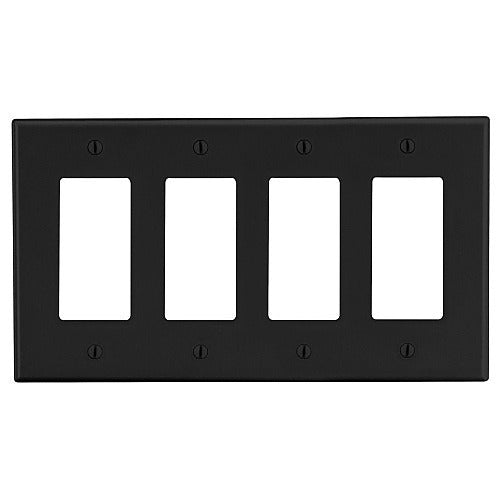 HUBBELL Hubbell Premise Wiring P264BK 4-gang Decorator Wallplate
