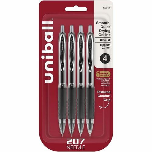 UNI-BALL Uni-ball Corporation UBC1738430 Gel Pen 0.7mm Black 4-pack