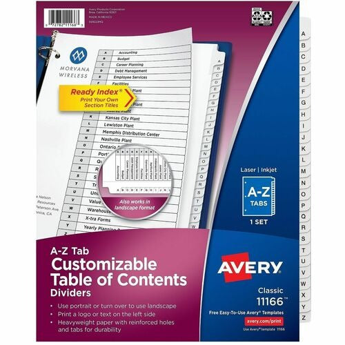 AVERY Avery AVE11166 A-z Index Dividers Heavyweight Paper