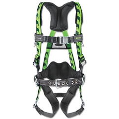 Honeywell Miller ACF-TBUG AirCore Full-Body Harness, Front and Side D-Rings, Polyester, Universal, Green