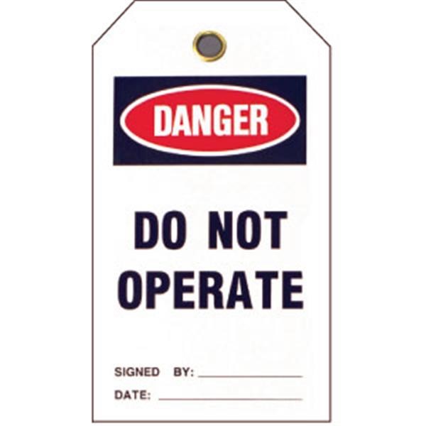 Brady 49326 Lockout Tags Danger: Do Not Operate Vinyl 5 1/2 x 3 25/Pkg