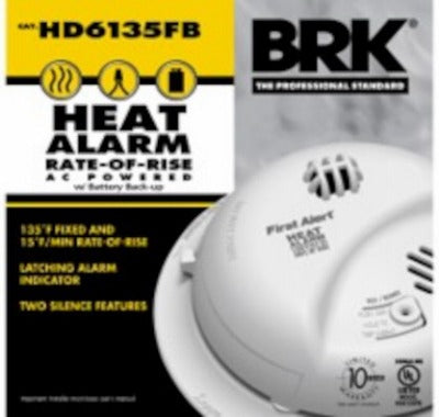 HONEYWELL Ademco Inc. HD6135FB Hardwired Heat Alarm 135F Rate-of-rise