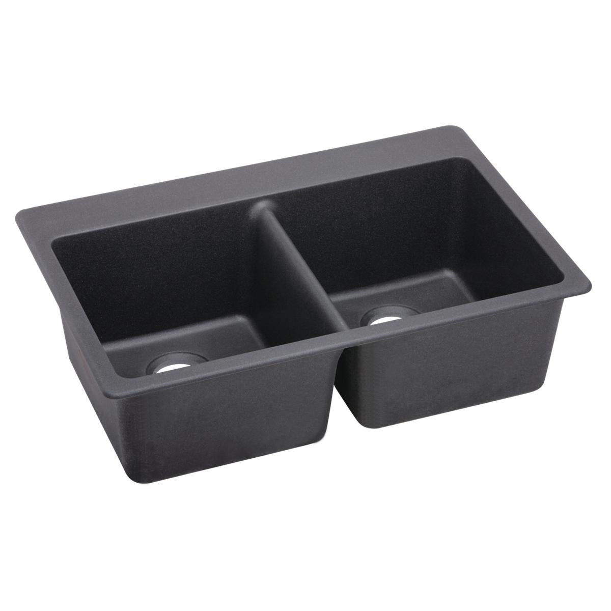 BSC PREFERRED Bsc Preferred ELX3322CH0 Quartz Double Bowl Sink Charcoal