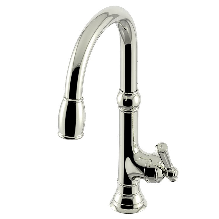 Newport Brass 2470-5103/15 Jacobean Single Handle Pull Down Kitchen Faucet in Polished Nickel - Natural