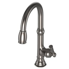 Newport Brass 2470-5103/20 Kitchen Faucet Jacobean 1 Lever ADA Stainless Steel PVD Pull Down Spout Height 9-4/5 Inch 1.8 Gallons per Minute