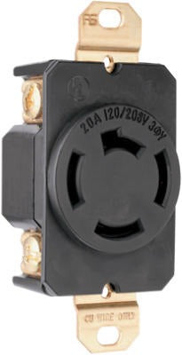 LEGRAND Pass Seymour 7410 Locking Outlet 20A 125/208V Black