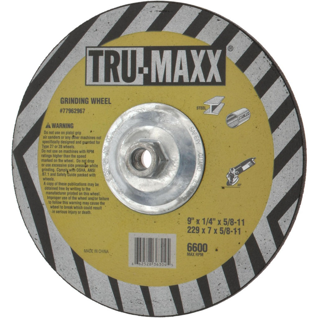 TRU-MAXX Tru-maxx 620190 Type 27 Grinding Wheel 9 in Aluminum Oxide