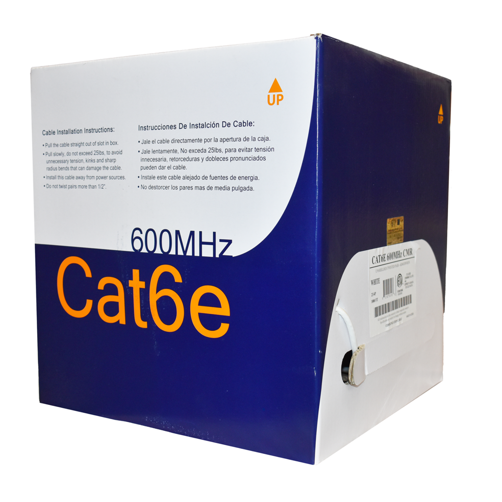WAVENET Wavenet CAT6E-600-RISER-1000-SPLINE-WHITE Cat6e Riser Cable 600 MHz (1000 ft) 178129