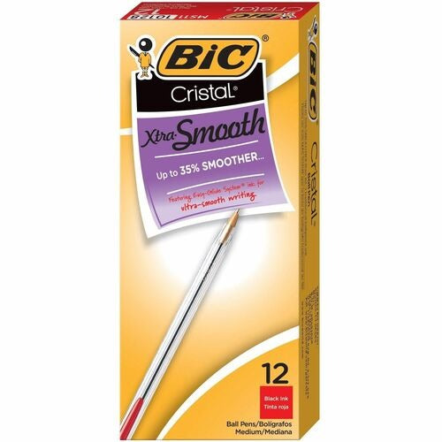 BIC Bic BICMS11RD Red Ink Ballpoint Stick Pen 12 Pack