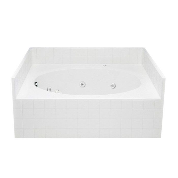 Aquatic 2603TWL-WH Integral Skirted Bathtub, Everyday, 60 in W, Left Drain