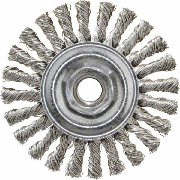 WEILER Weiler 94674 Knotted Wheel Brush 4 in Stainless 20000 Rpm