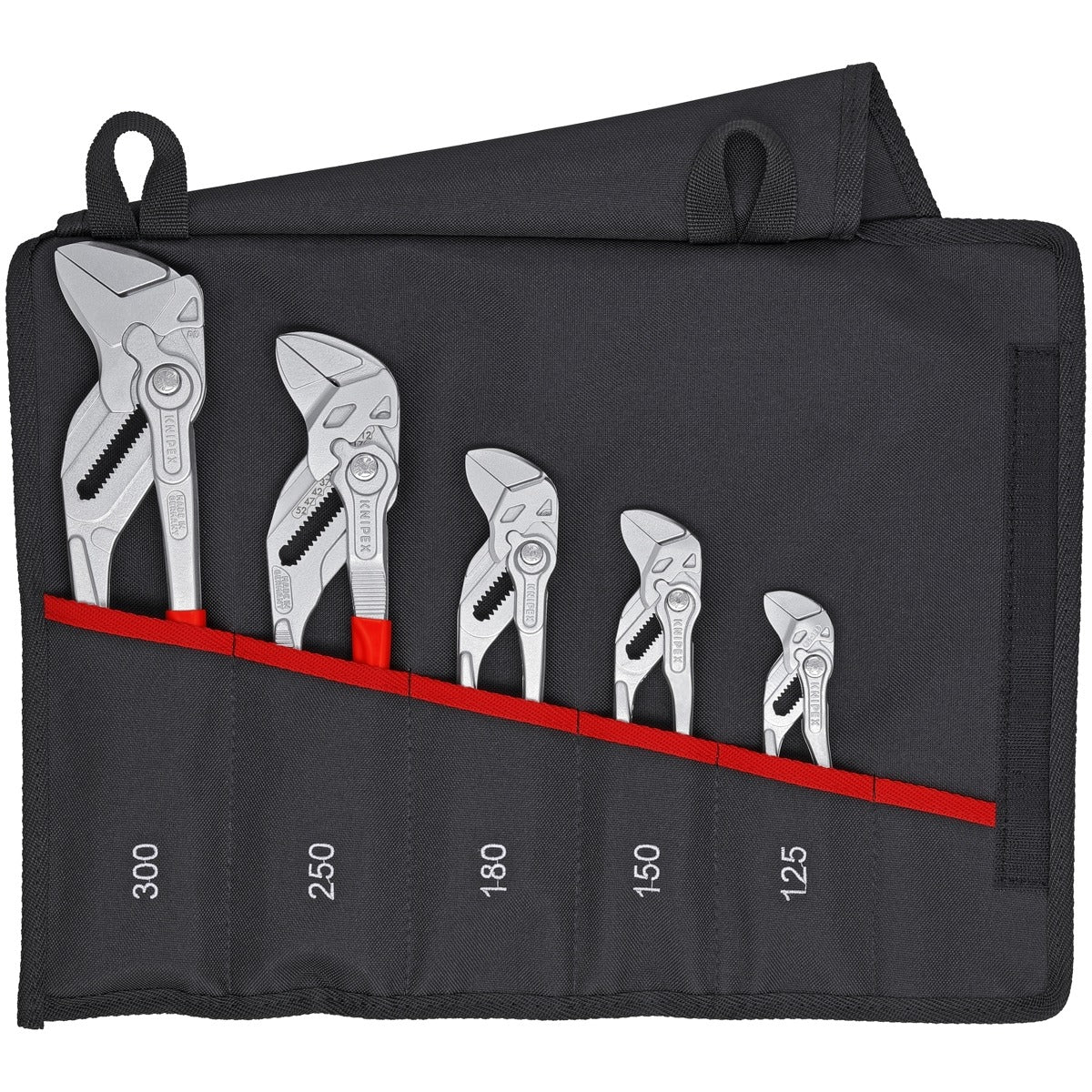 KNIPEX KNIPEX 001955S4 5 Pc Pliers Wrench Set Tool Roll Plastic Coating