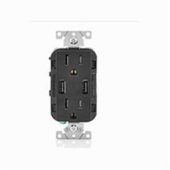 Leviton T5632-E Combination Duplex Receptacle/Outlet And USB Charger 15A 125V