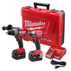 Milwaukee 2797-22 M18 FUEL Lithium-Ion 2-Tool Combo Kit: 1/2 Hammer Drill/Driver, 1/4 Hex Impact Driver