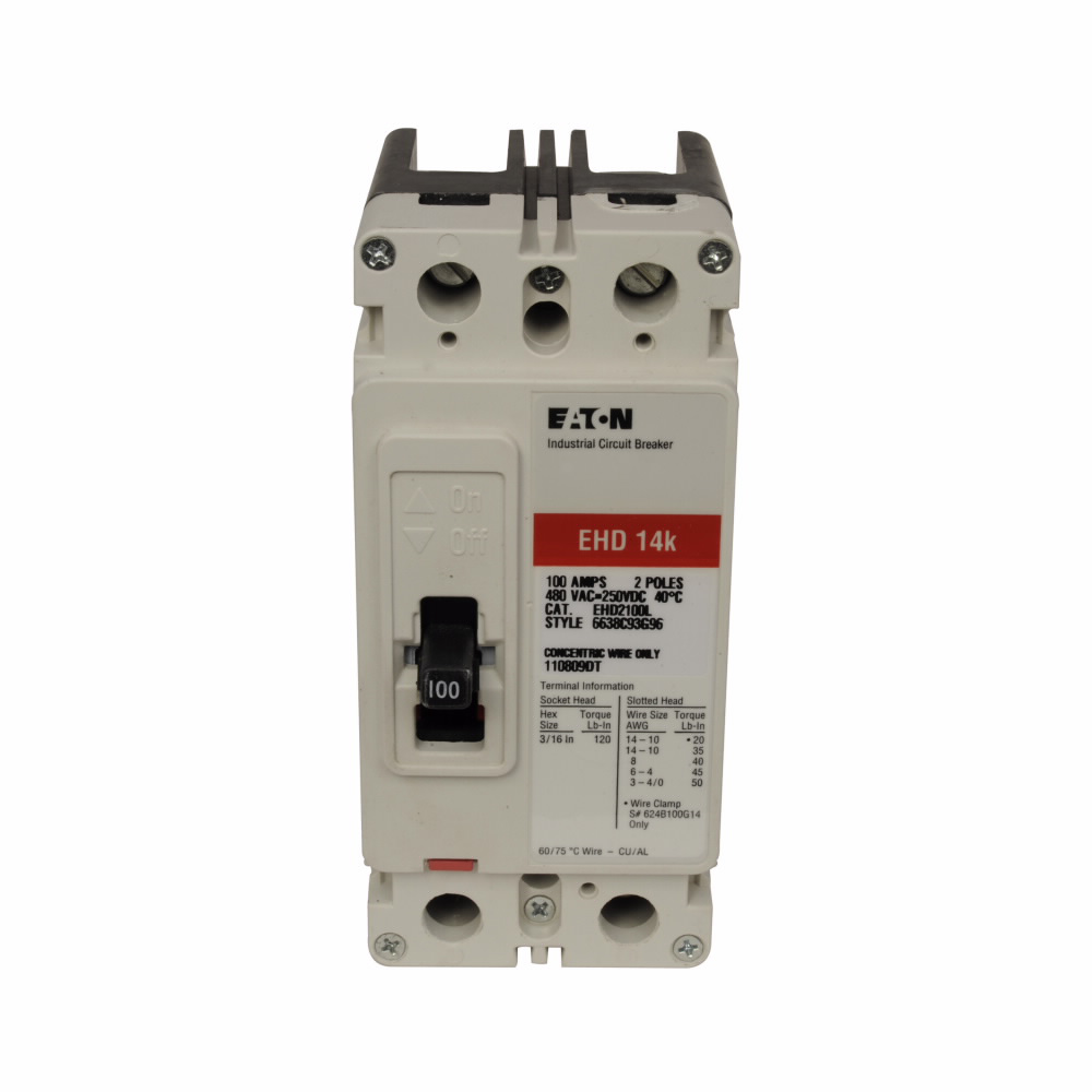 Eaton EHD2020 Series C F Frame Molded Case Circuit Breaker 20 A 2 Pole