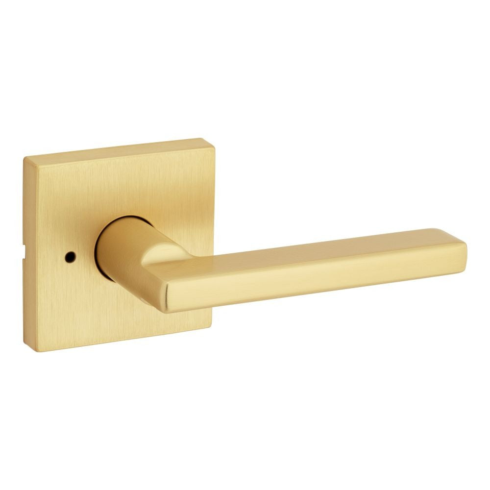 KWIKSET Kwikset 730HFLSQT-4 Halifax Privacy Door Lock Satin Brass