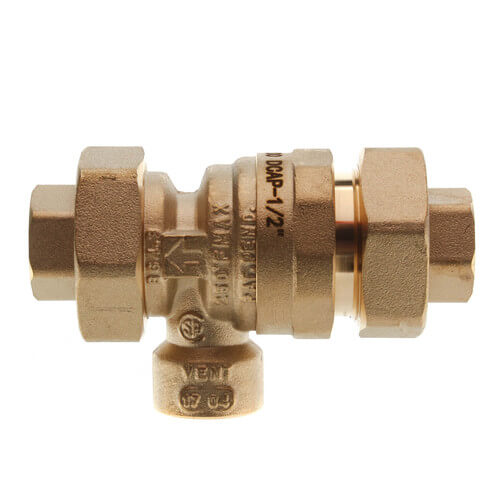 Apollo Valves 4A-4A3-3AM 1/2 Brass Dual Check With Atmospheric Vent w/ FNPT Connection