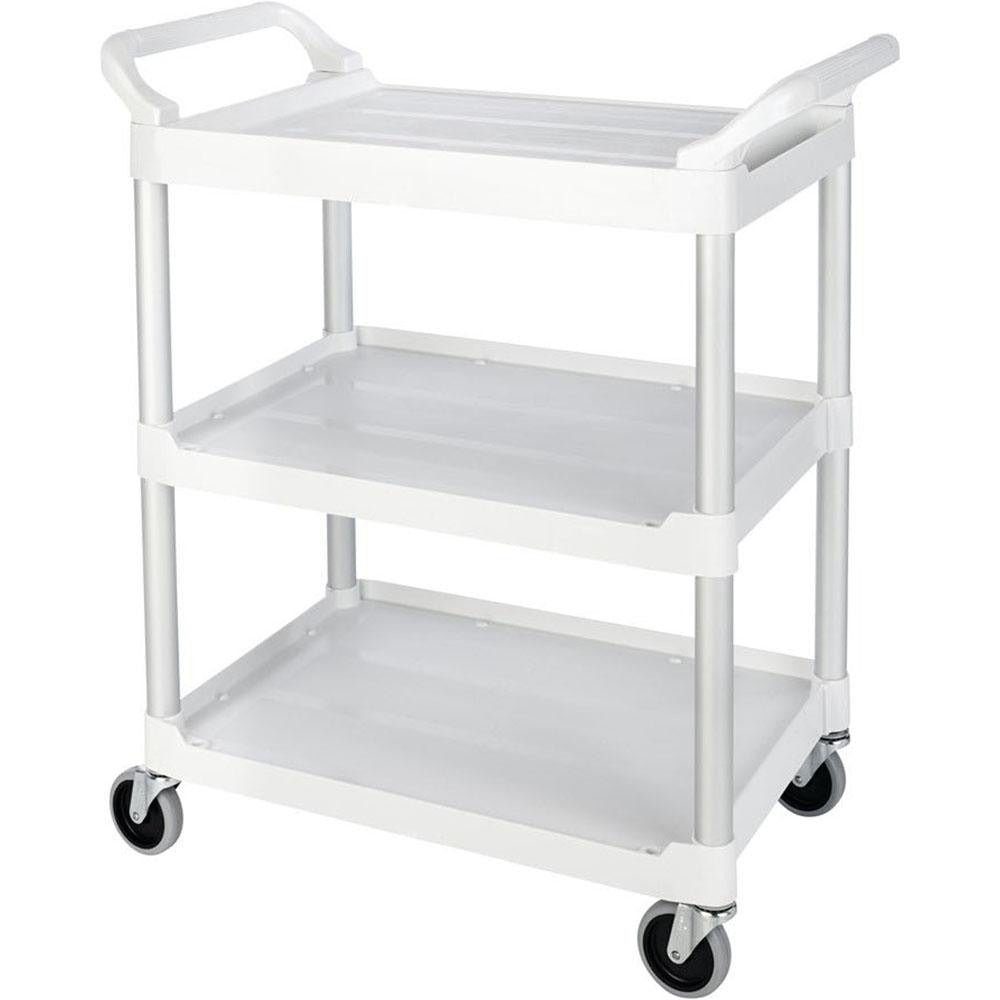 RUBBERMAID Rubbermaid FG342488OWHT Utility Cart 200 Lb 3 Shelf Plastic