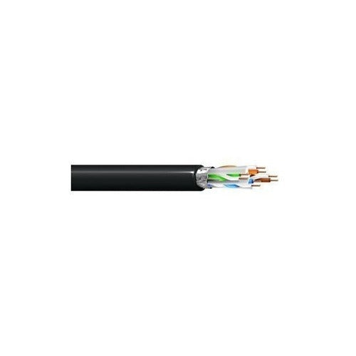 WEST PENN WIRE West Penn Wire 4346AFBK0500 Shielded Cat6a Cable 500 Ft