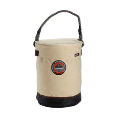 Ergodyne 14530 Arsenal 150 lb. White Canvas Bottom Bucket with Rope Handle and Top