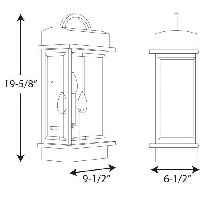 PROGRESS LIGHTING Progress Lighting P560003-031 Santee 60W Outdoor Wall Sconce (3-Light)