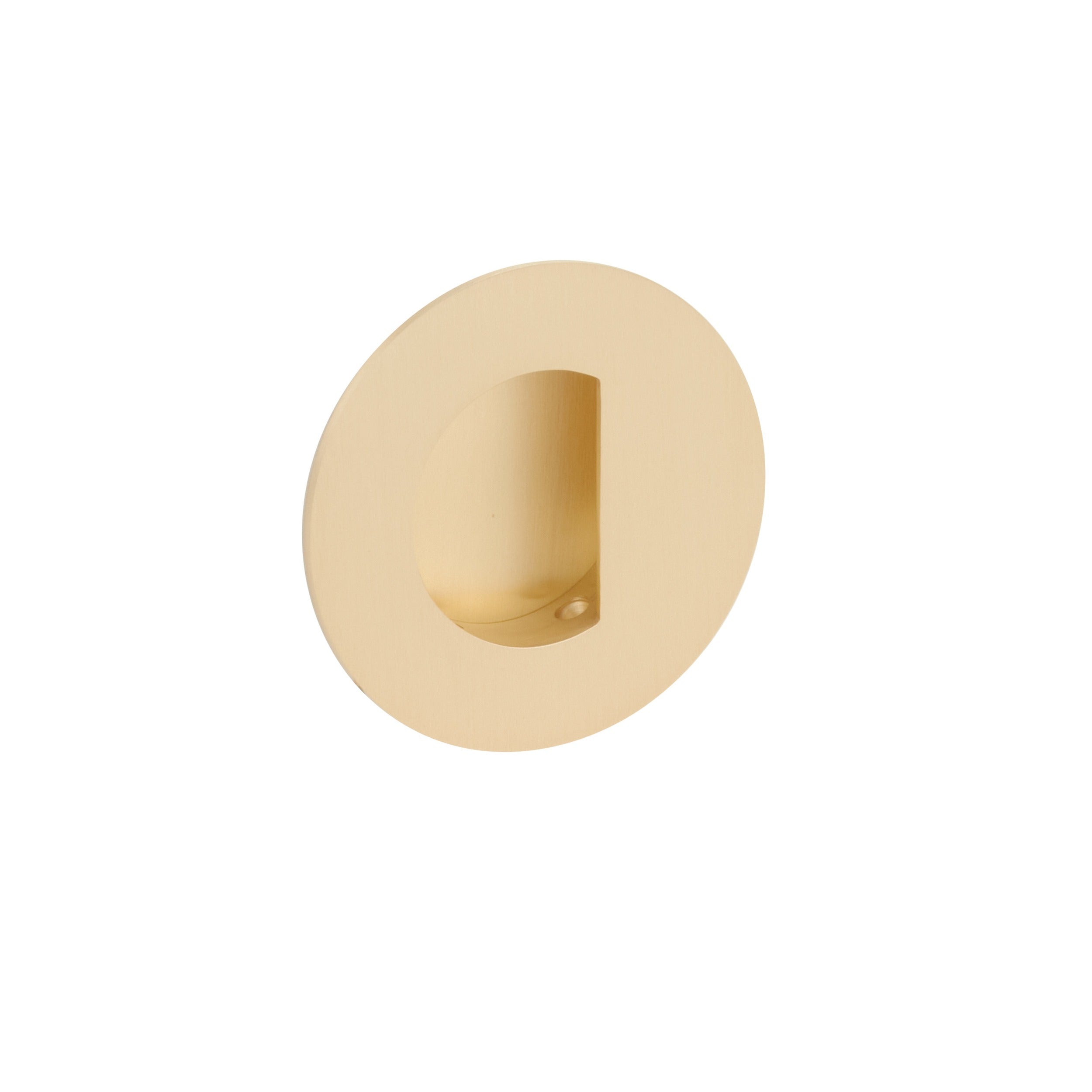 EMTEK Emtek 222351US4 Round Flush Pull Half Moon Pocket Satin Brass