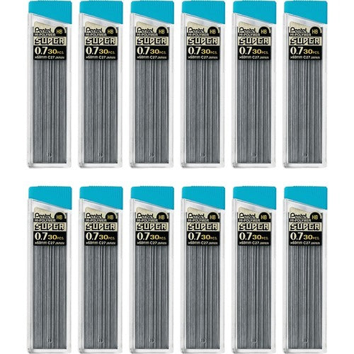 PENTEL Pentel PENC27HBBX 0.7mm Hb Black Lead Refill 12-box