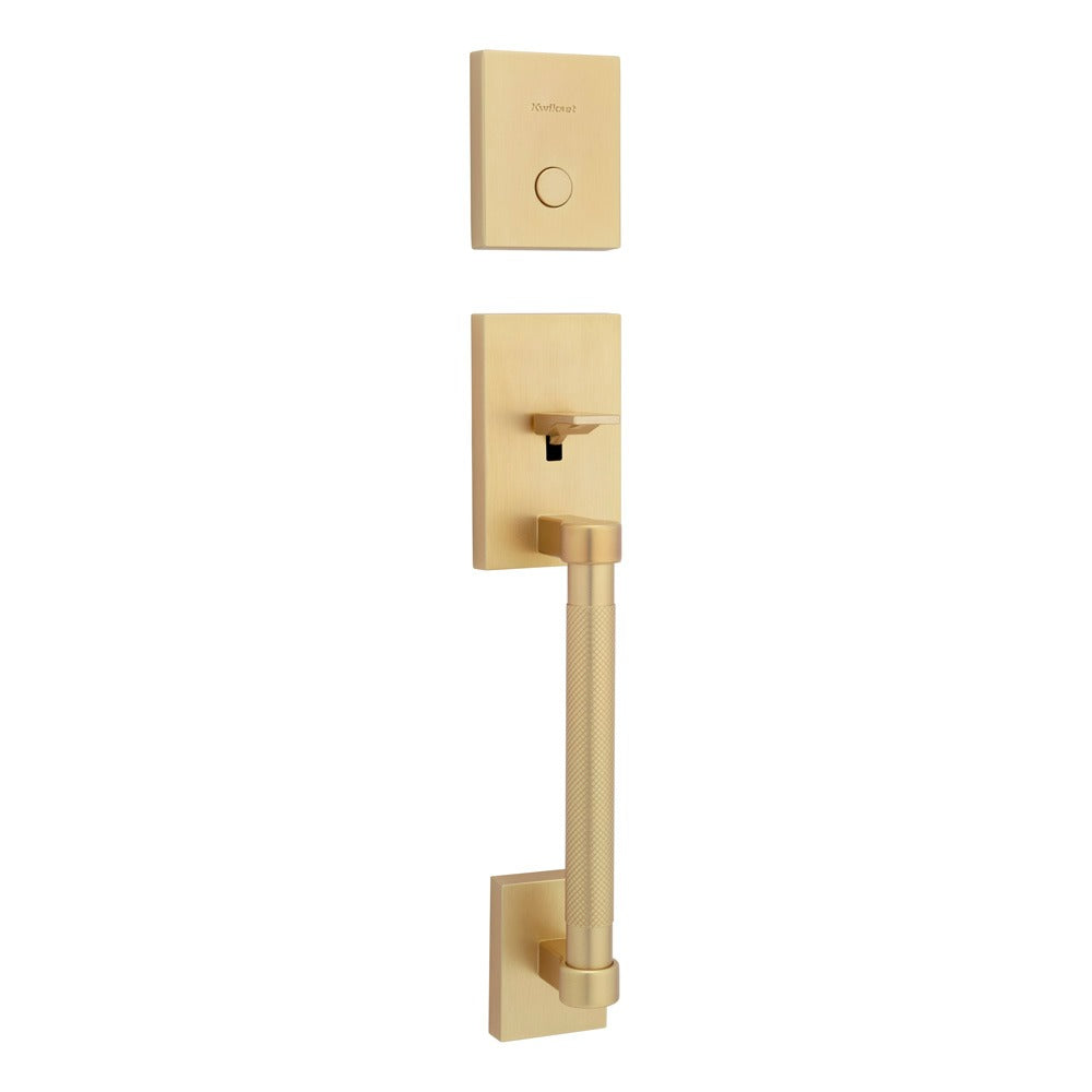 KWIKSET Kwikset 819PVHLIP-4 Dummy Exterior Handleset Satin Brass