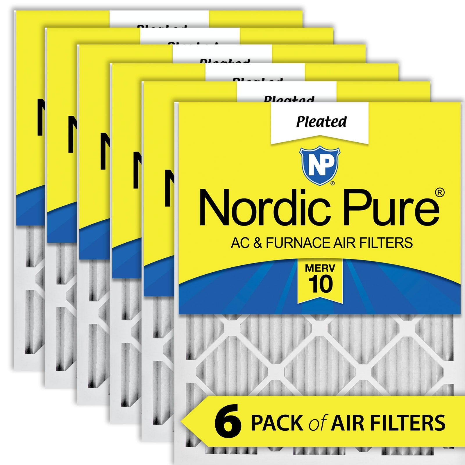 NORDIC PURE Nordic Pure 11_1/2x21x1ExactCustomM10-6 Merv 10 Filter 6pk