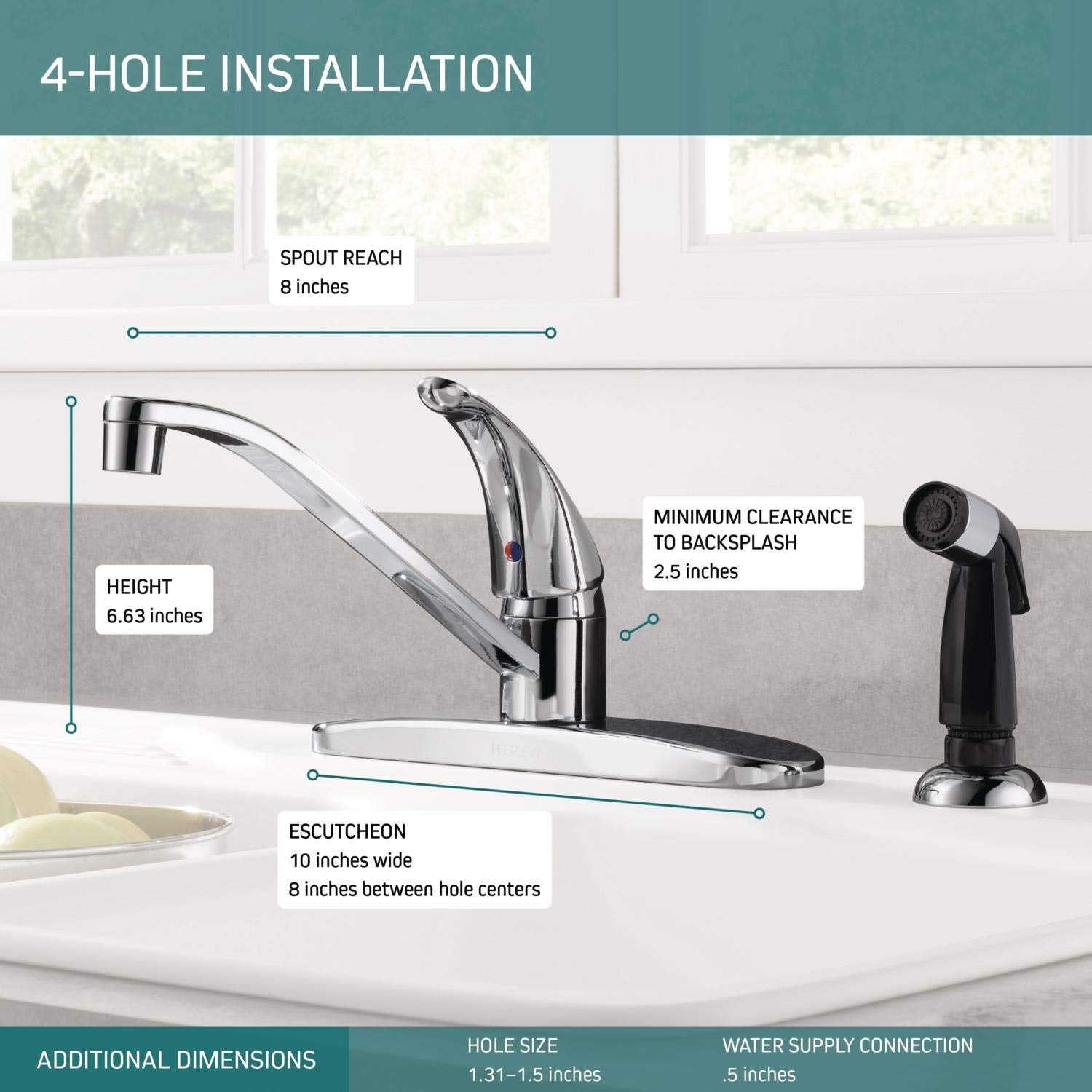 PEERLESS Peerless P115LF Single-handle Kitchen Faucet Side Sprayer
