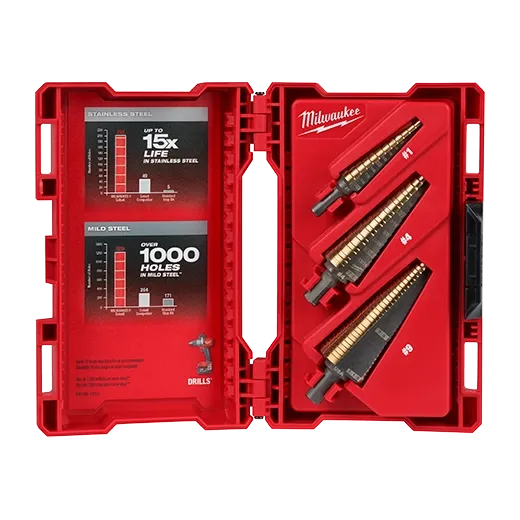 Milwaukee 48-89-9291 Cobalt Step Drill Bit Kit 3PC