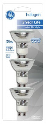 GE Ge Lighting 61142 35W MR16 Quartz Halogen Lamp GU10 3-pack