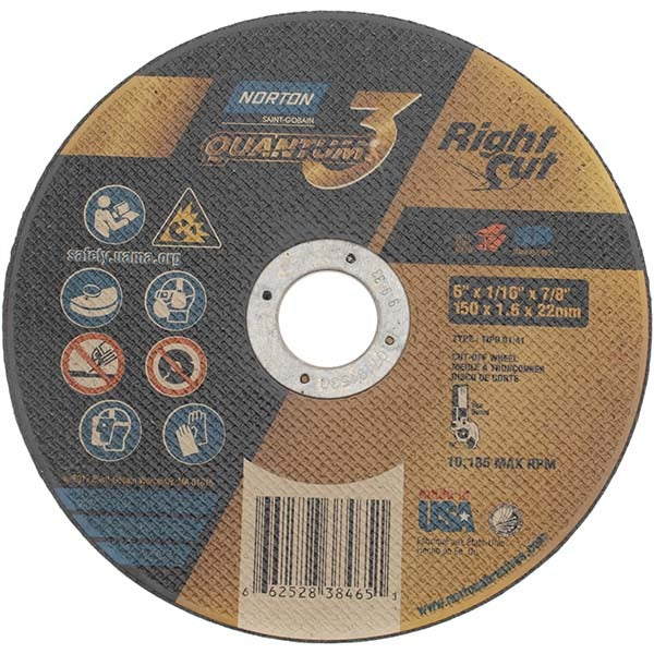 NORTON Norton 66252838465 Cut-off Wheel 6 in Type 1 Ceramic Alumina