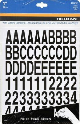 HILLMAN Hillman Fasteners 847212 Black Vinyl Letter Number Set 1 in