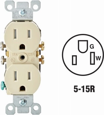 LEVITON Leviton N01-T5320-00I Tr Duplex Outlet Ivory 10-pack