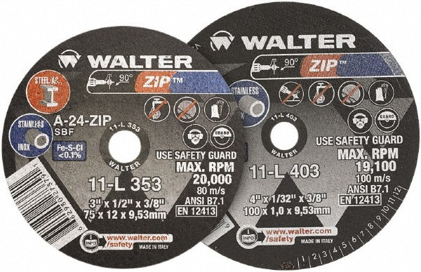 WALTER Walter Surface Technologies 11L413 Type 1 Cutoff Wheel