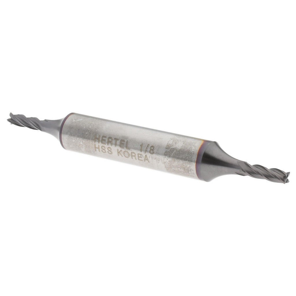 HERTEL Hertel EF053008 Square End Mill 1/8 in 4 Flute Hss Ticn