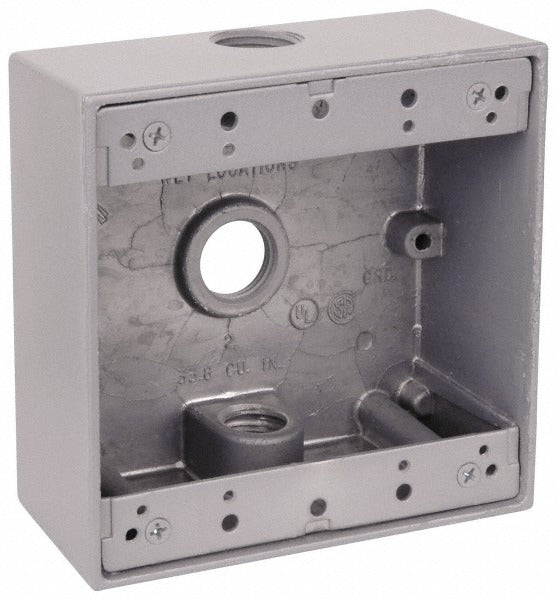 THOMAS & BETTS Thomas Betts 2IH3-2 Square Outlet Box 2 Gang Aluminum